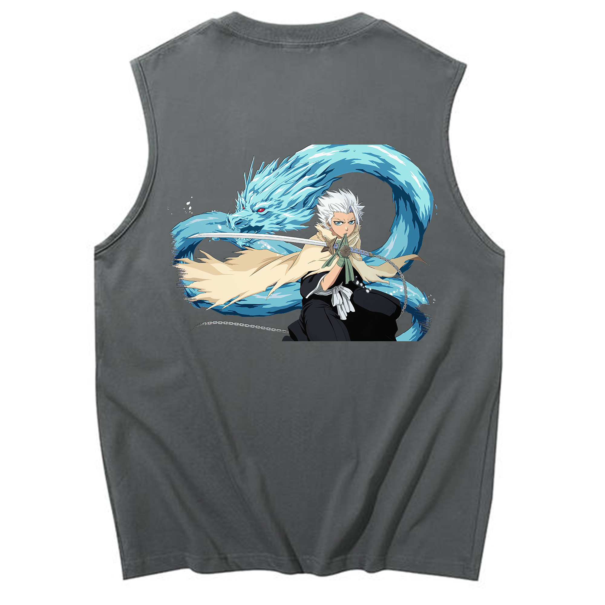 （画像用） ブリーチ 日番谷冬獅郎（ひつがや とうしろう） BLEACH Hitsugaya Toushirou コットン100％タンクトップ（背面プリント）